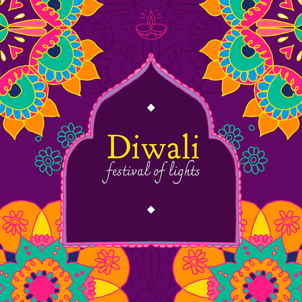 Diwali festival social media template psd
