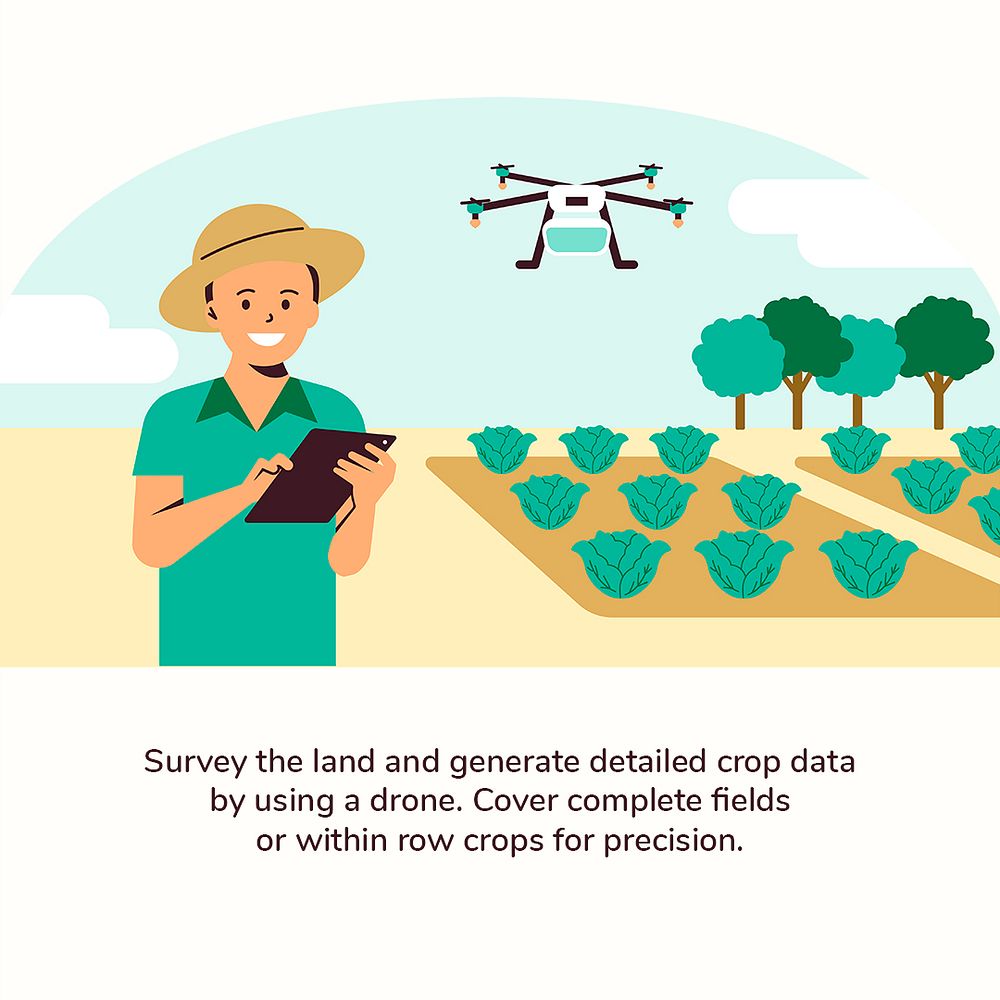 Agricultural drone editable template psd
