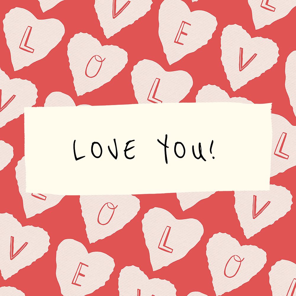 Valentine&rsquo;s day editable template psd love you