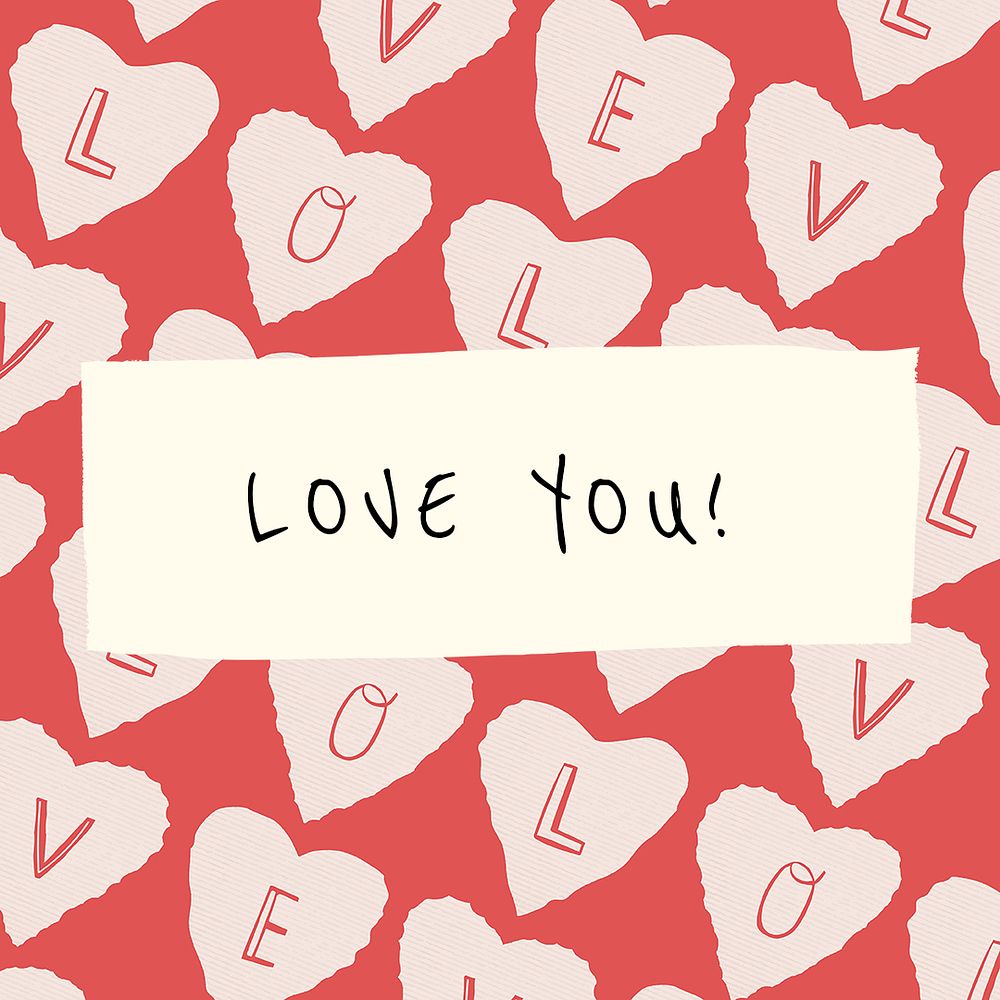 Valentine’s day editable template psd love you