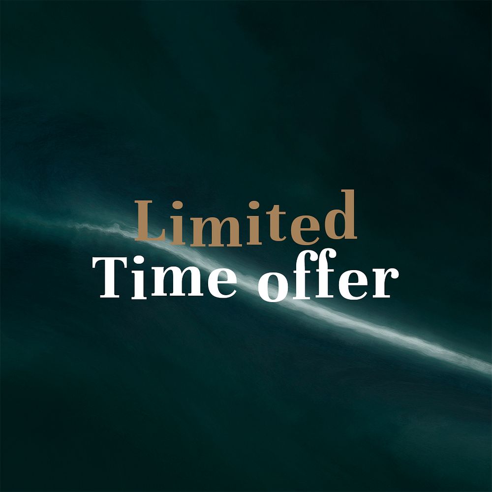 Aesthetic ocean wave template psd limited time offer text