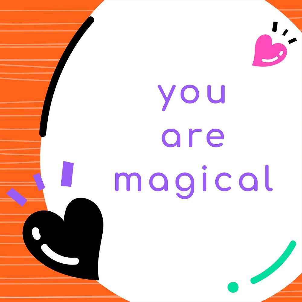 You are magical typography psd in funky style social media template
