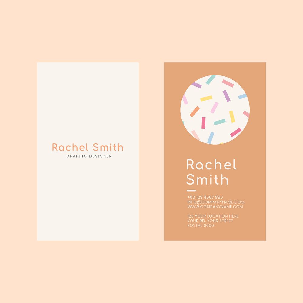 Name card template psd in soft pastel color pattern