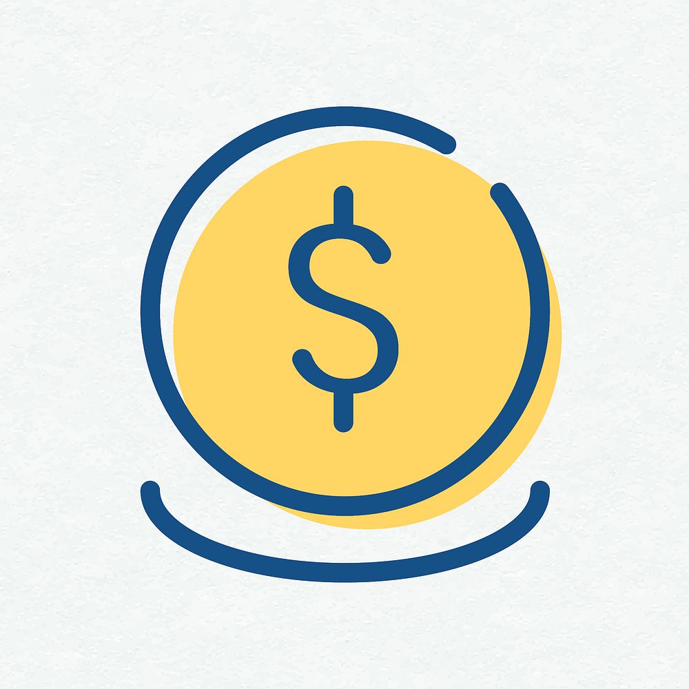 USD coin vector outline  icon