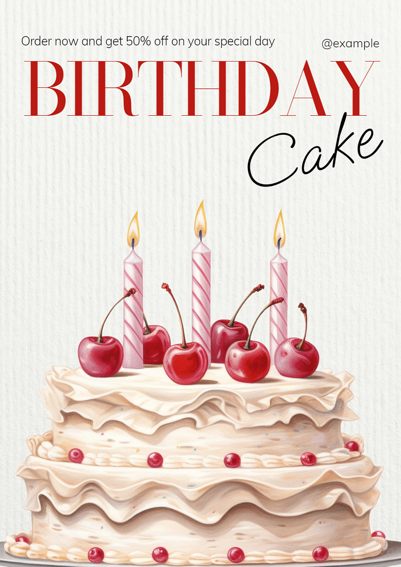Happy Birthday Cake Pun Poster by Blenda Studio - Fine Art America
