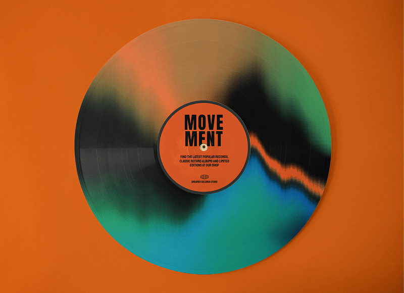 Vinyl record editable mockup