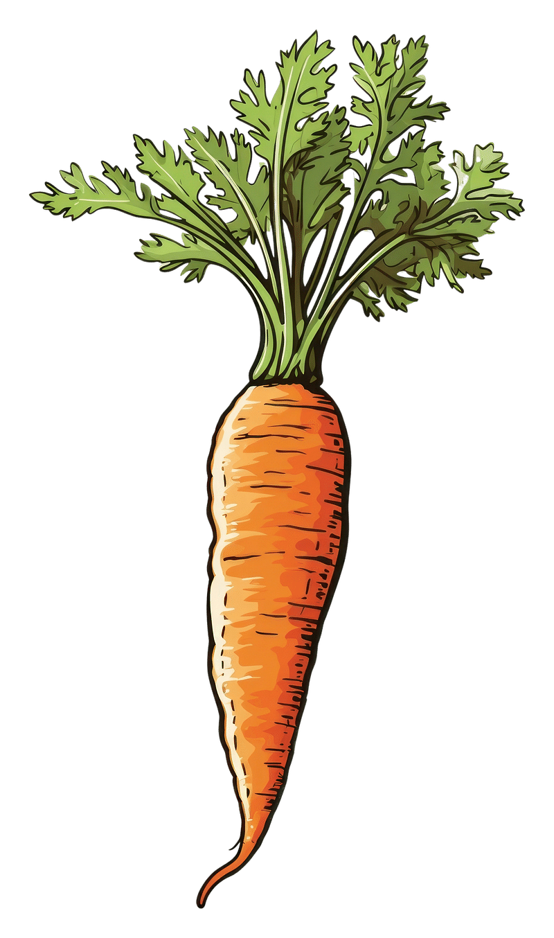 White Background Of Realistic Carrot With Stem And Leaves In Closeup With  Thick Contour Vector Illustration Royalty Free SVG, Cliparts, Vectors, and  Stock Illustration. Image 77700686.