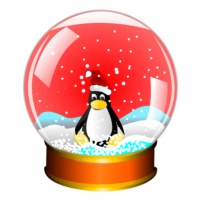 Penguin Snow Globe Clipart