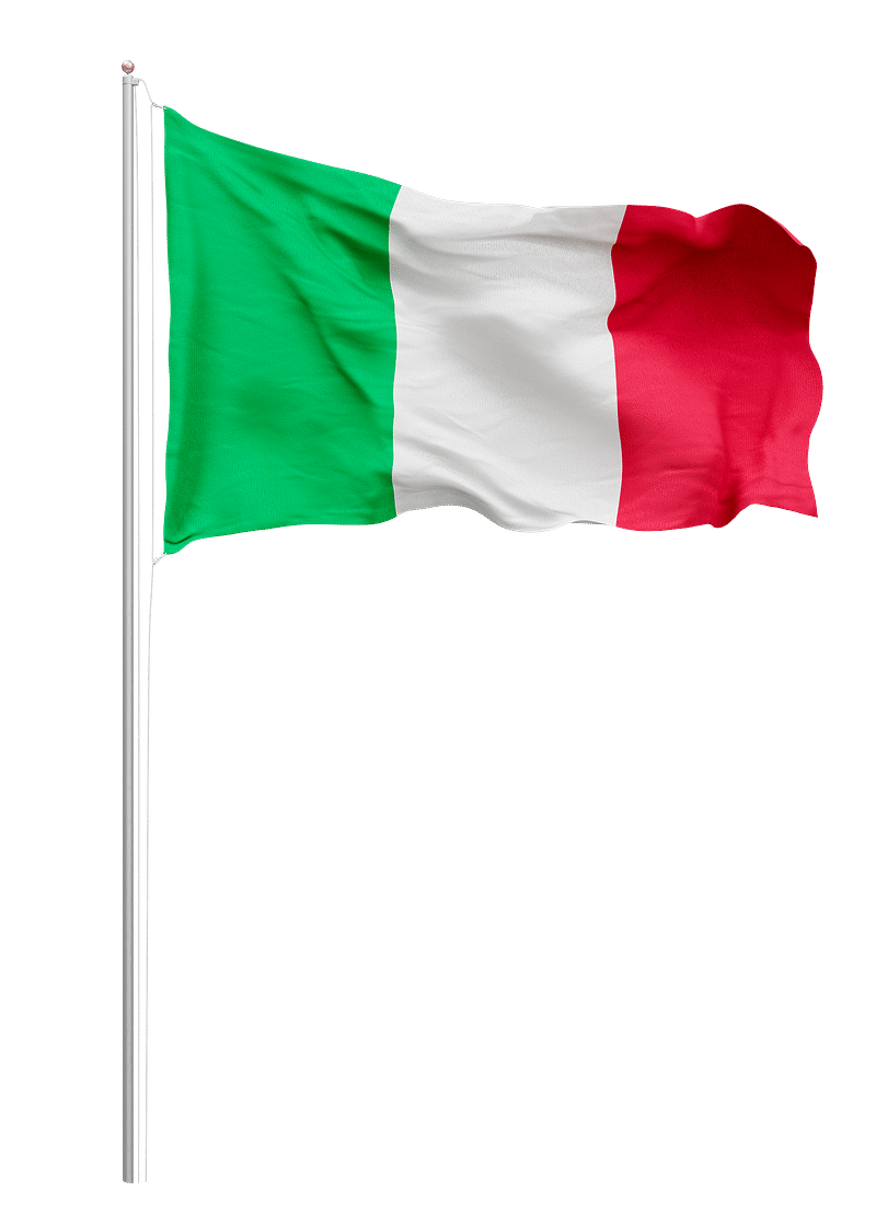 Waving Italian Flag Tattoo