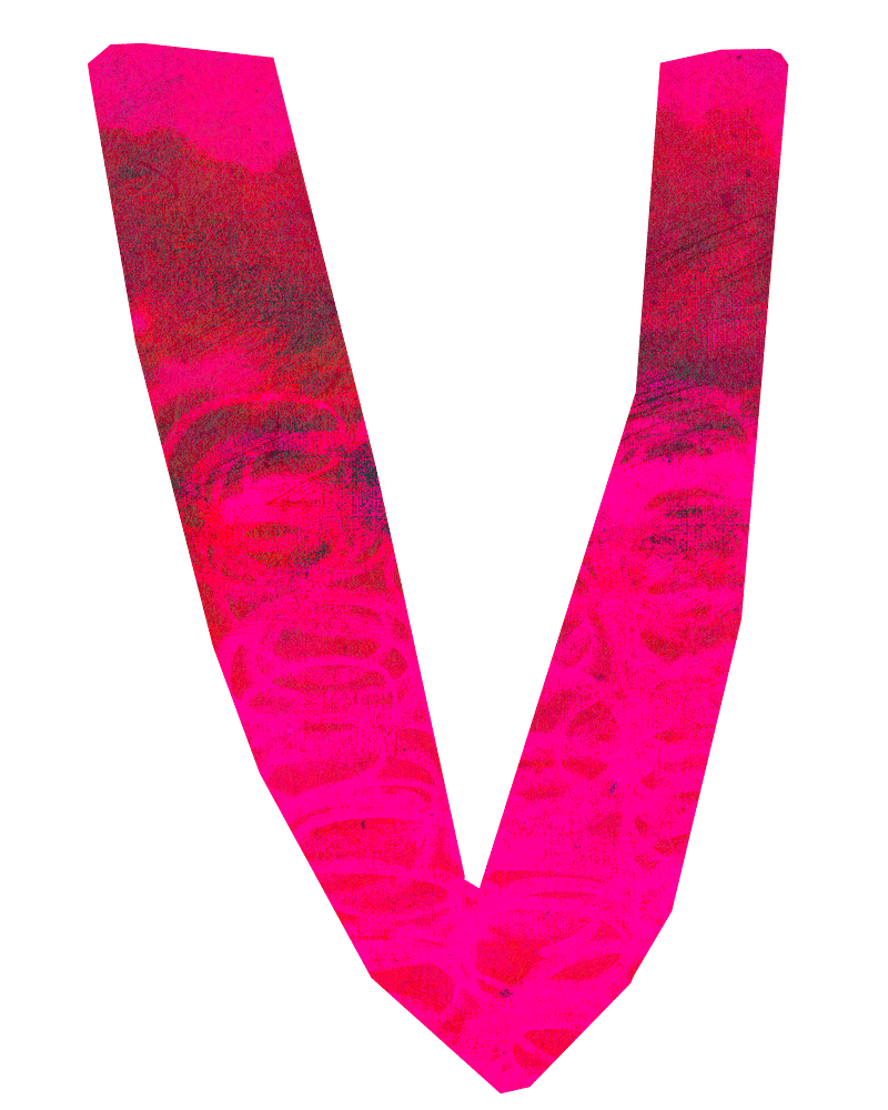 letter v in pink