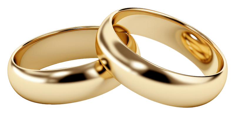 Golden Wedding Ring Design Element 3D Render 9593793 PNG