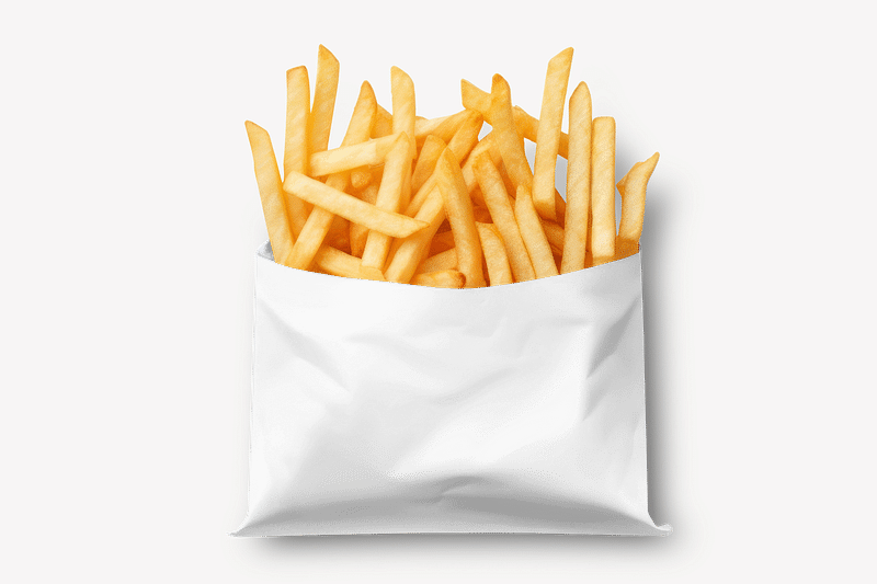 French fries bag png, transparent