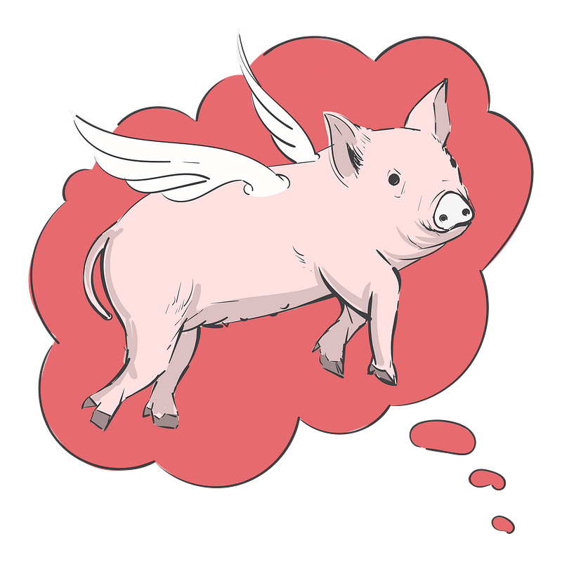 cartoon flying pigs