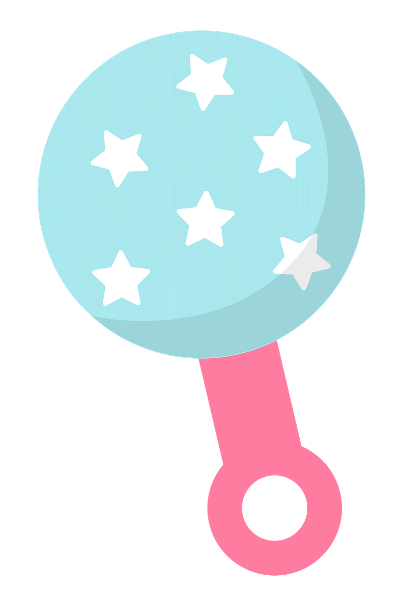 pink baby rattle clipart