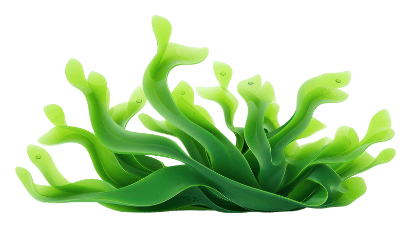 Green Seaweed PNG Image, Green Seaweed Material Elements, Seaweed