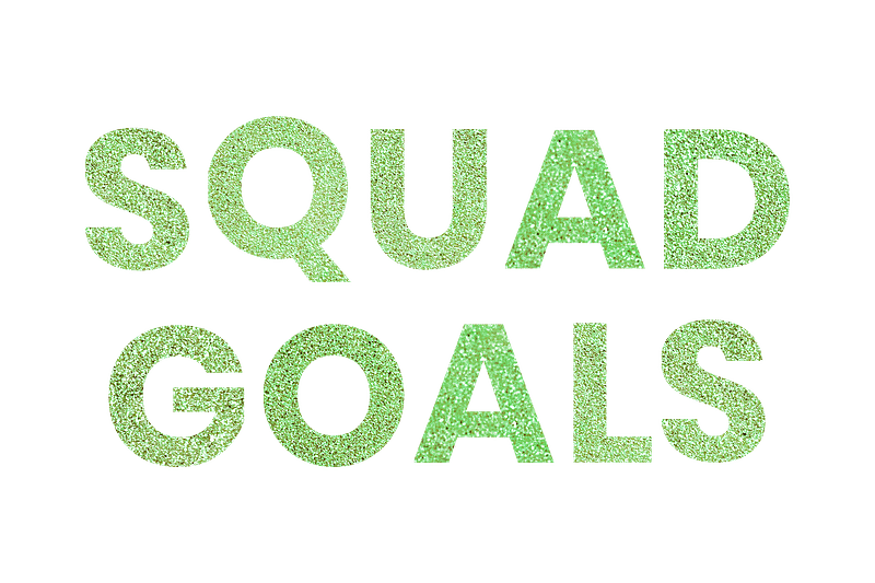 Squad Goals green png sparkly  Premium PNG Sticker - rawpixel