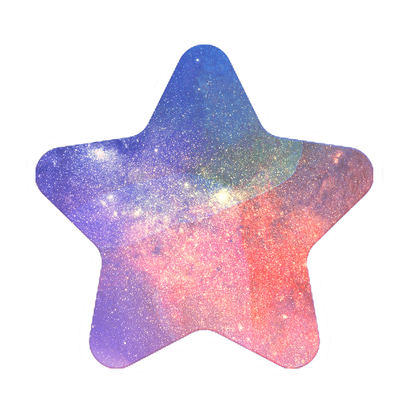Glitter star sticker set transparent png