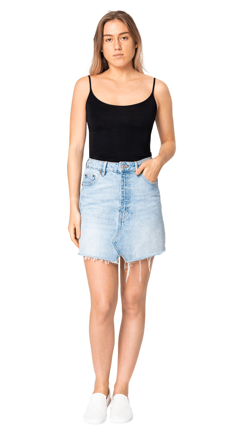 Black cropped tank top png mockup