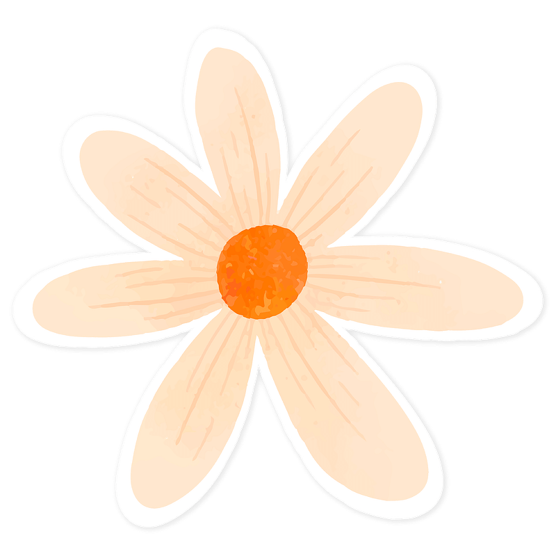 Download premium png of Pale orange flower sticker transparent png by katie  about flower sticker tr…