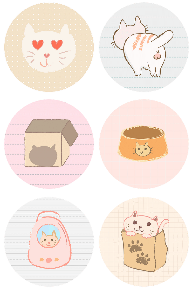 Cat story highlights icon set for social media transparent png, free image  by rawpixel.com / Mind