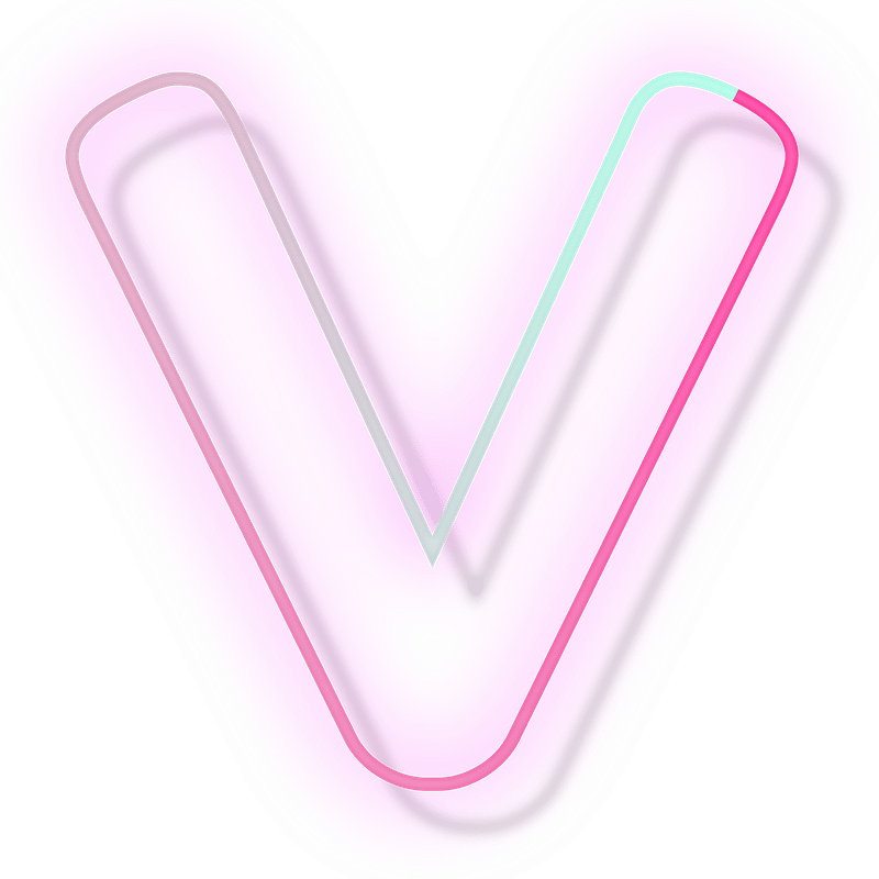 V Letter Png Image - Glowing Neon Letter V, Transparent Png