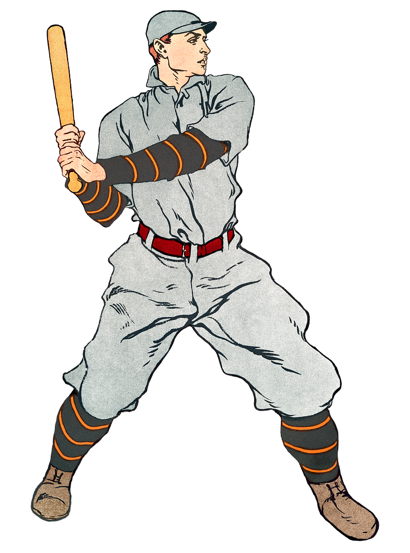 vintage baseball player vector