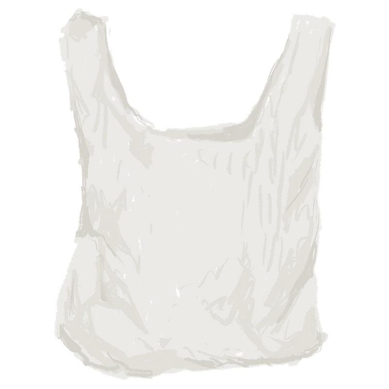 White plastic bag element transparent png