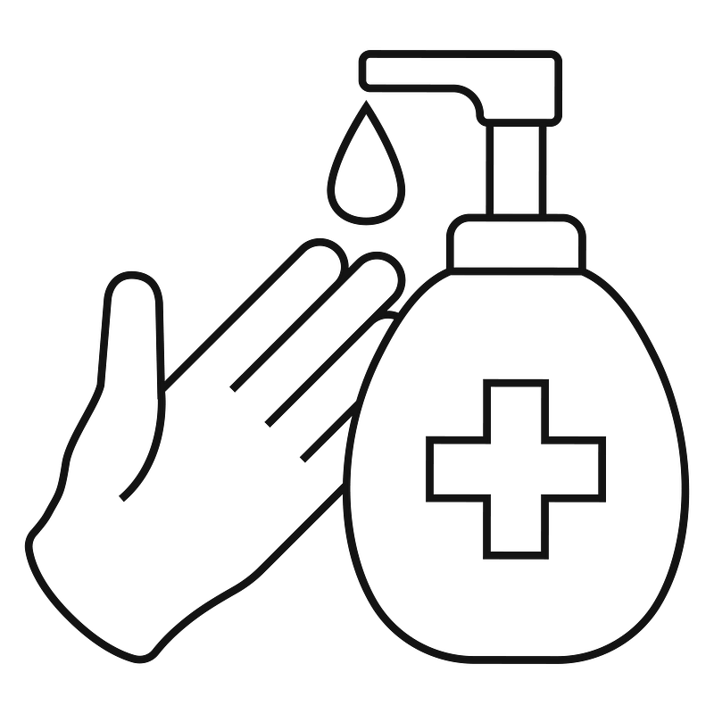 hand sanitizer clip art black and white