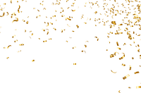 Gold confetti effect png, transparent background