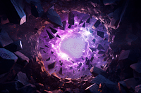 PNG Purple chaotic energy heavy explosion crystal shape light. AI generated Image by rawpixel.